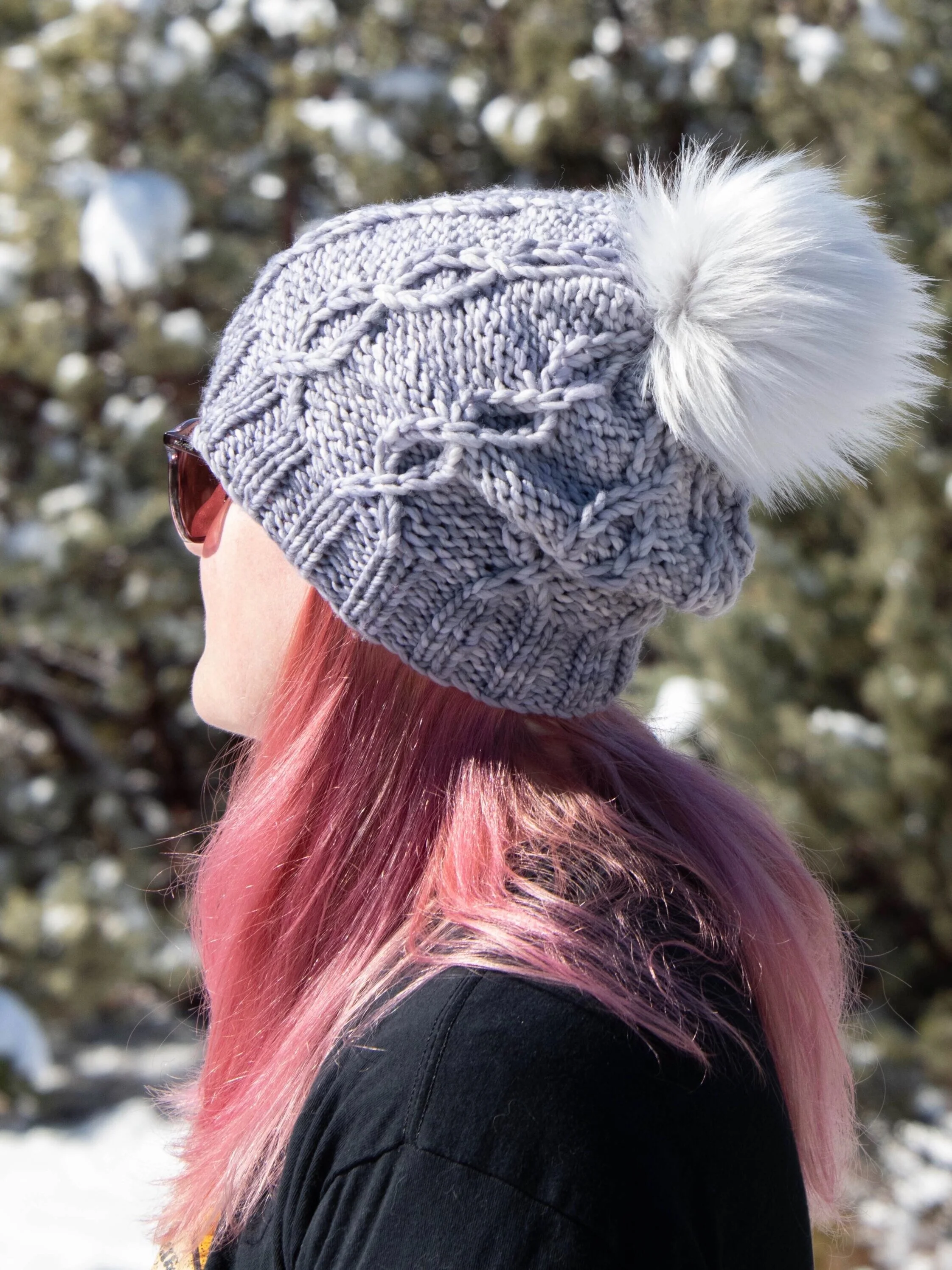 American Girl Hat (free knit chunky cable hat pattern)