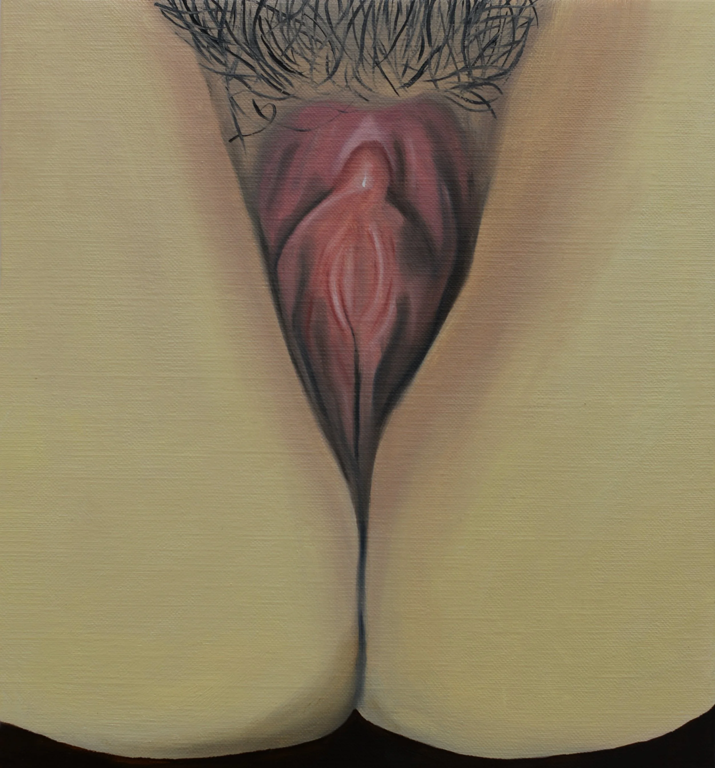 Hail Mary, full of grace, 2023								
Oil on linen, foam offcut
42x43cm
