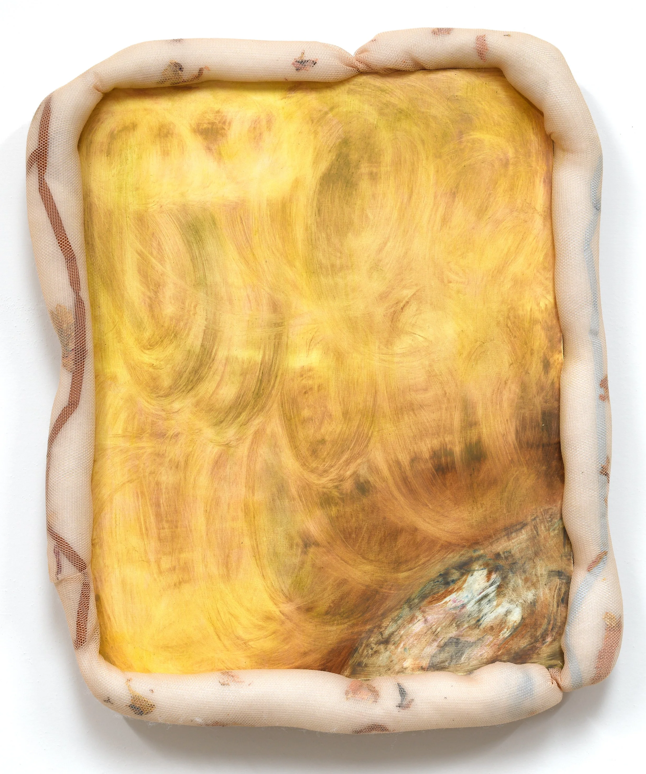 Rag Painting #18, 2024, 
Oil on board with polyester frame, 
28 x 34cm