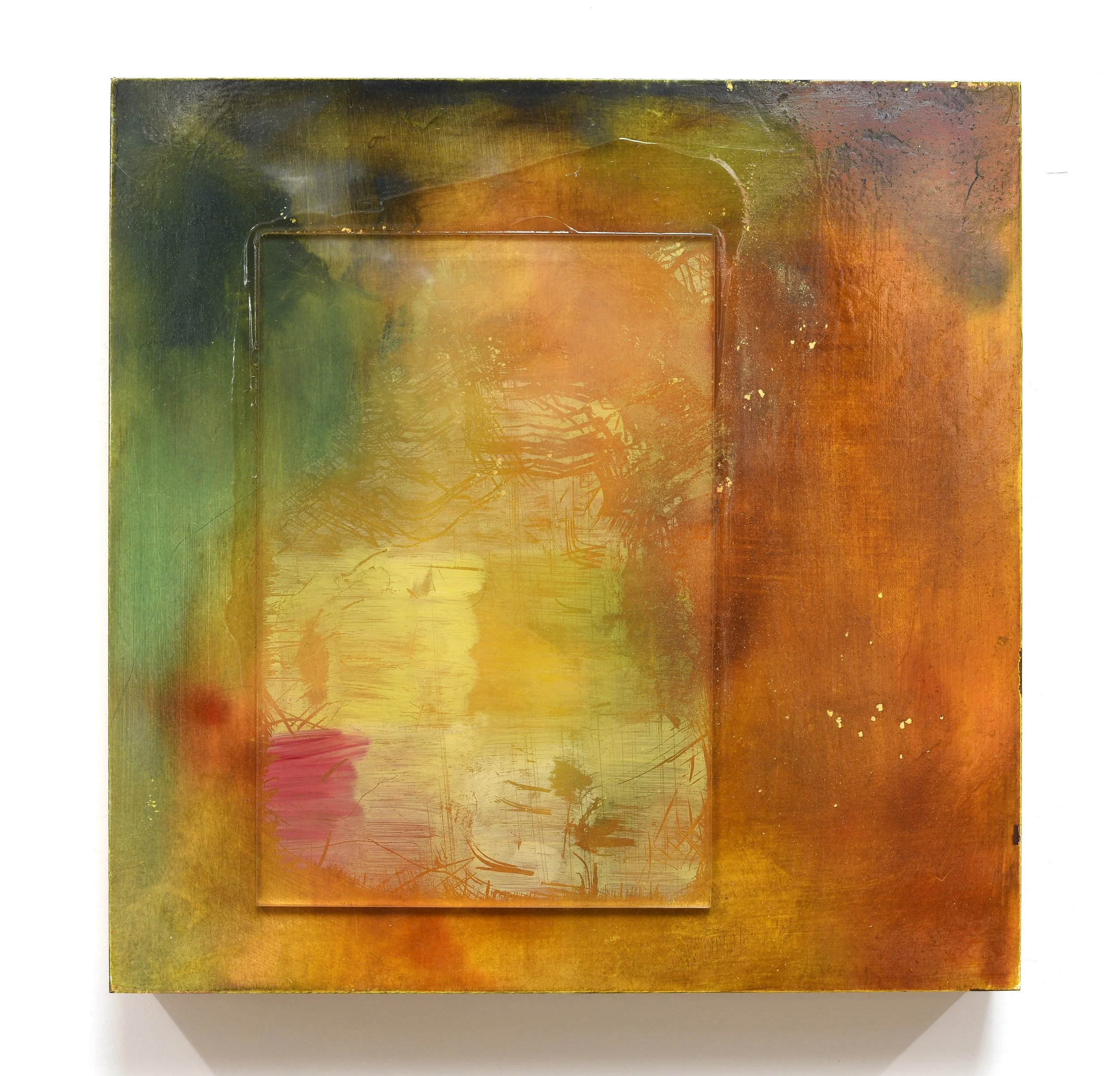 Rag Painting #16, 2024 
Oil on Perspex on board 
25 x 25cm
