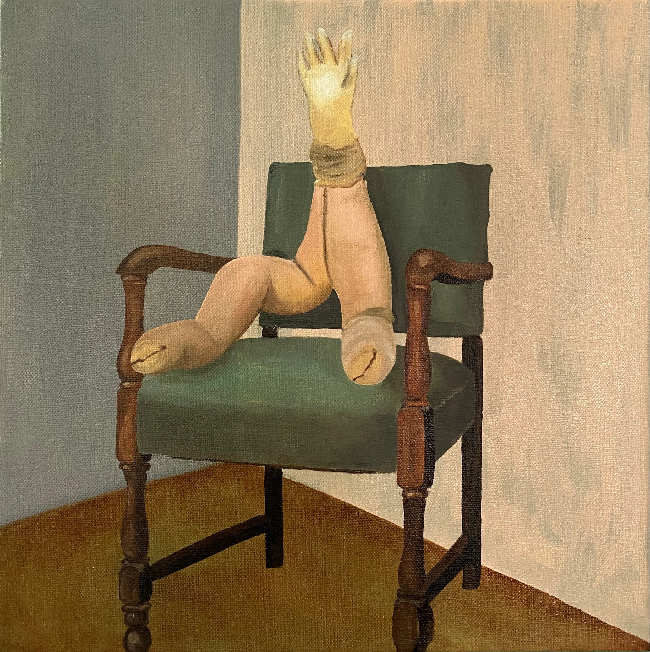 Grotesque on a Chair, 2022	
Oil on linen	
32 x 32cm 
SOLD
