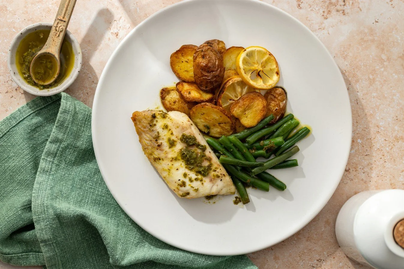 Snapper with Low FODMAP Salmoriglio and Lemon Potatoes