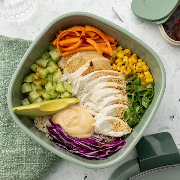 Chicken Poke Bowl with Shoyu Sauce &amp; Sesame Mayo