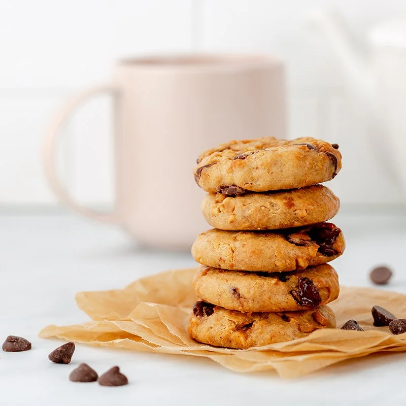 Peanut butter and choc chip cookies