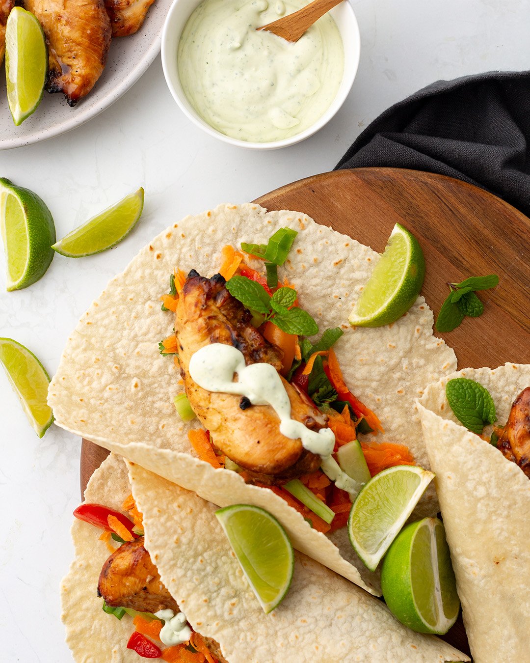 Spicy chicken. citrusy salad and dreamy green dressing — Noisy Guts