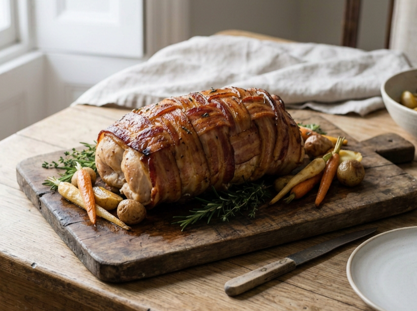 BACON-WRAPPED TURKEY BREAST ROLL