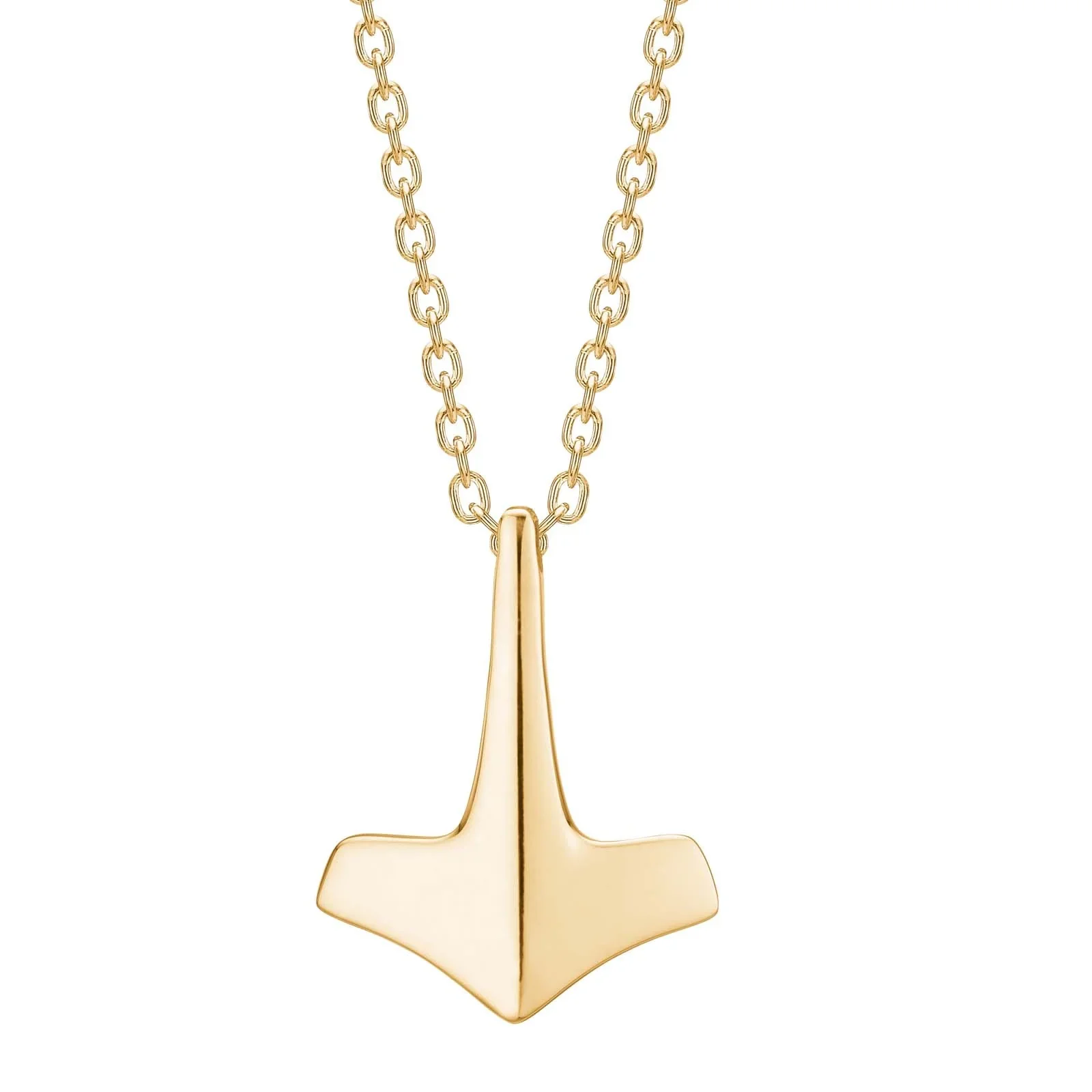 SON Halskette Stahl IP gold mit Thors Hammer 50+5cm