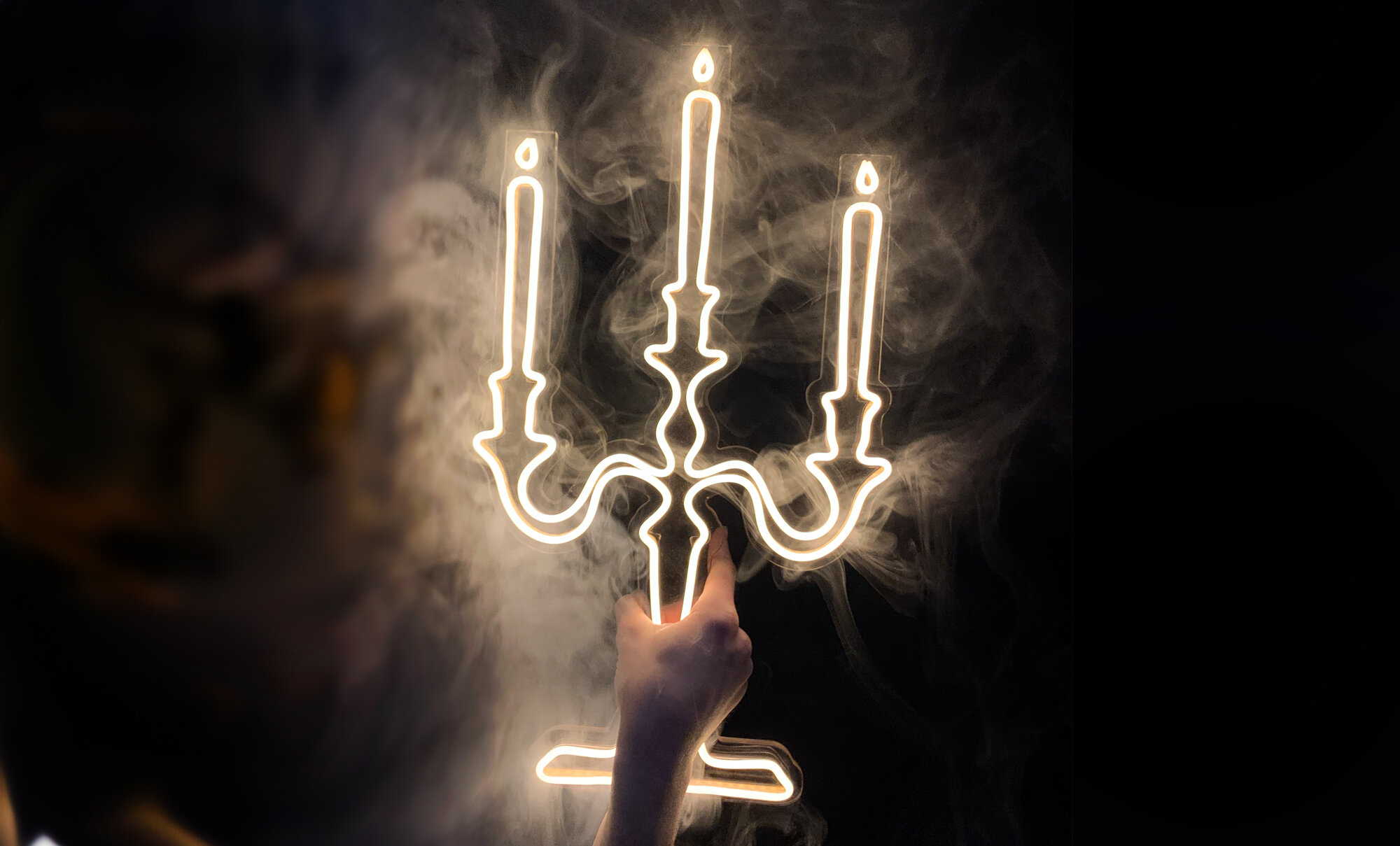 illuminated candle stick