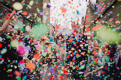 colourful confetti shot