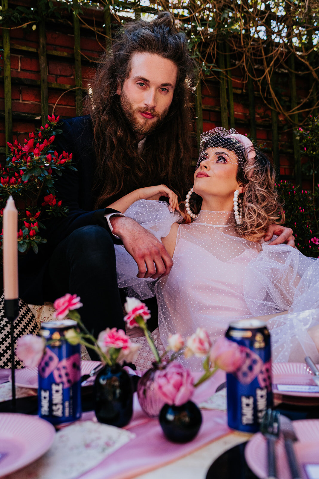 an alternative bride and groom portrait