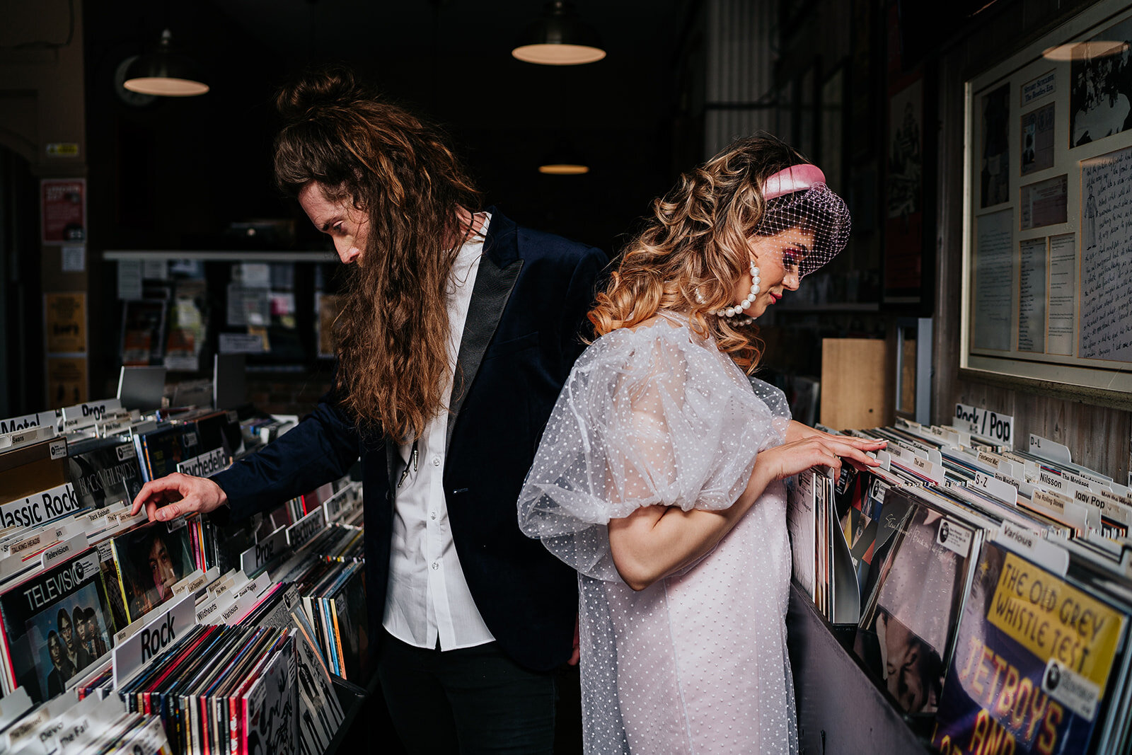 record shopping couple