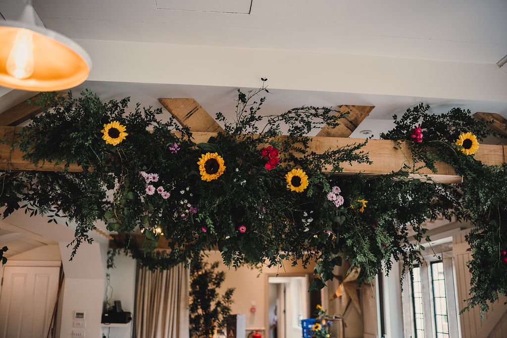 sunflower floral installation