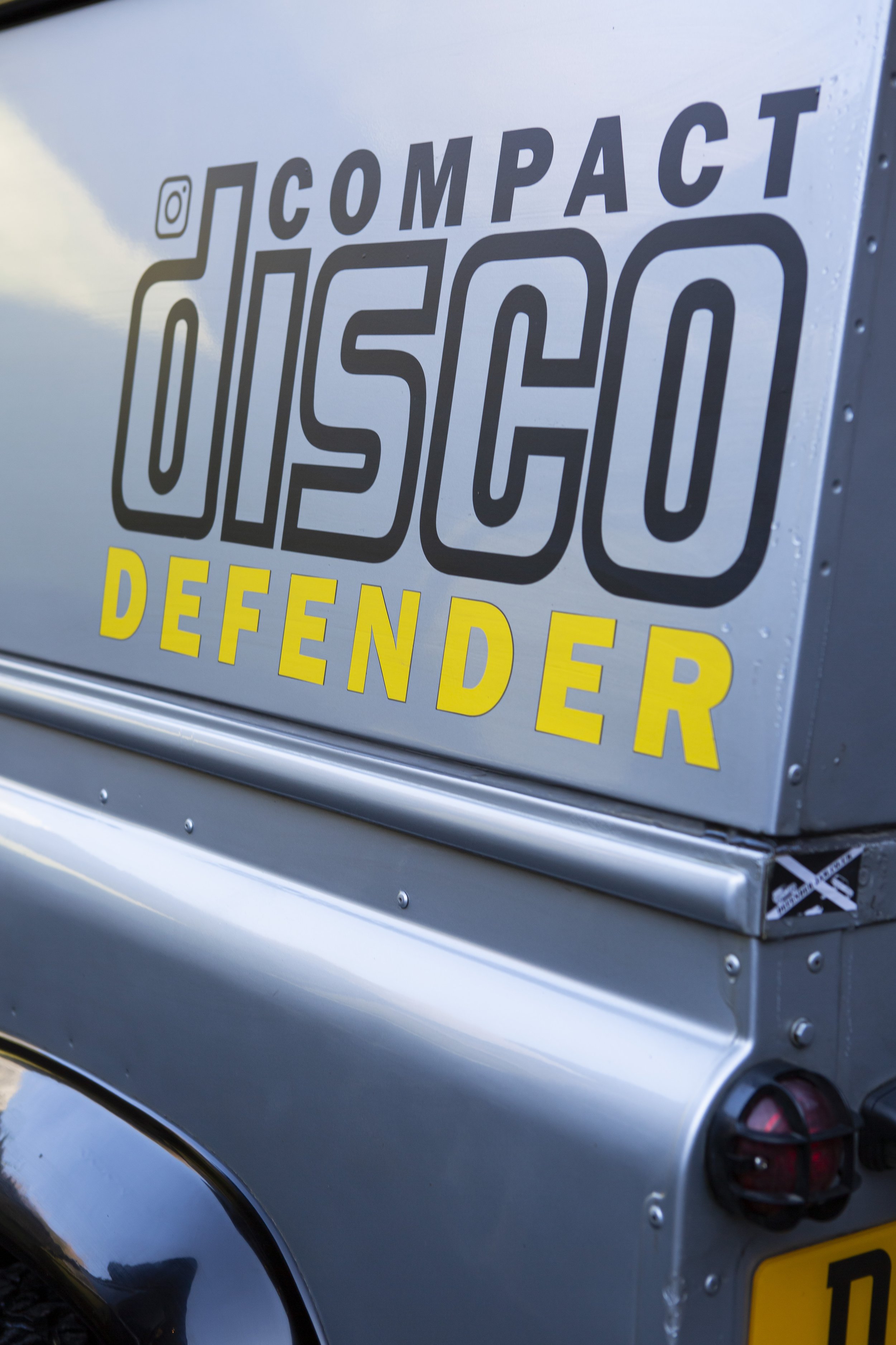  Close up of the cool branding on the COMPACT DISCO DEFENDER 