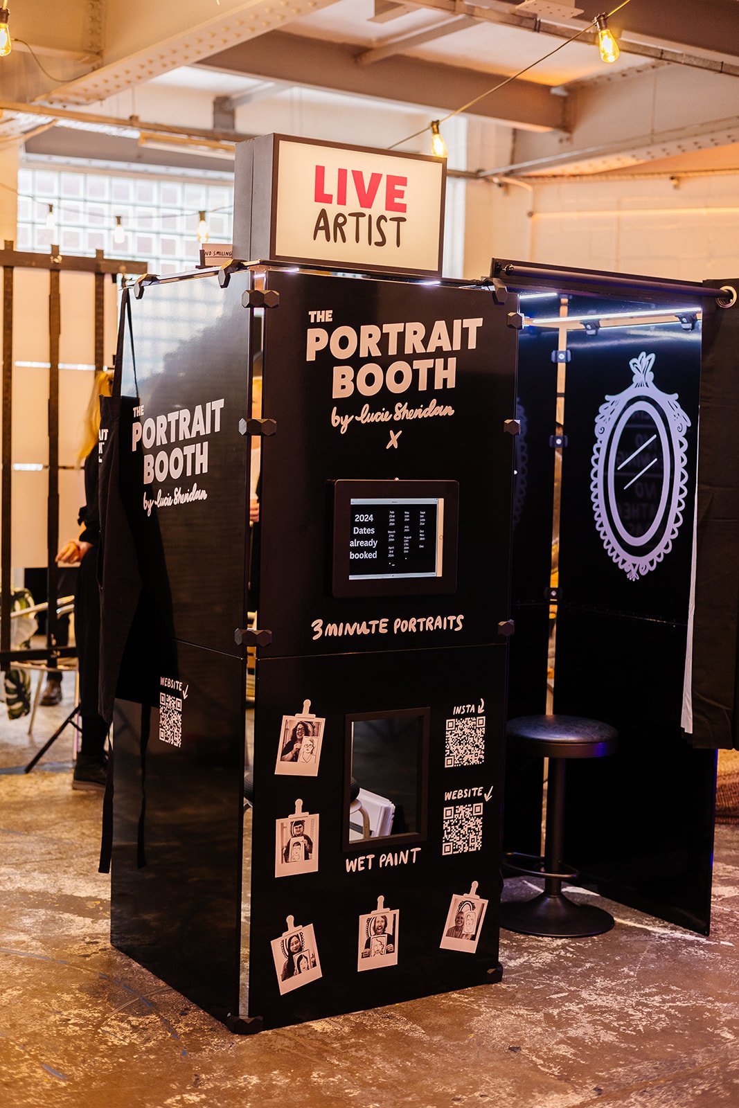  A black portrait booth at The Un-Wedding Show Sheffield. 