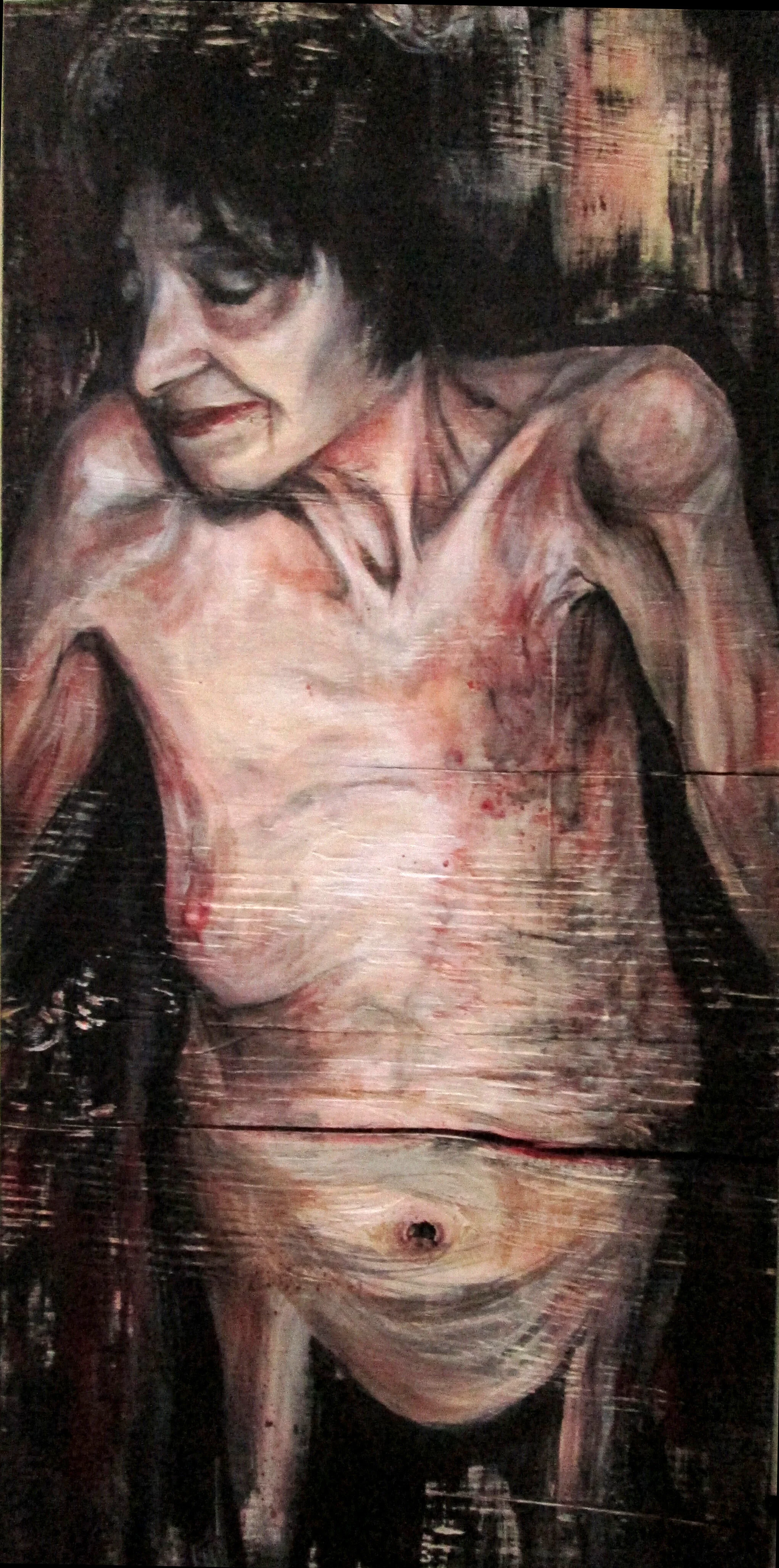 Tendresse, acrylique sur bois, 2015, 30x60cm, 350€