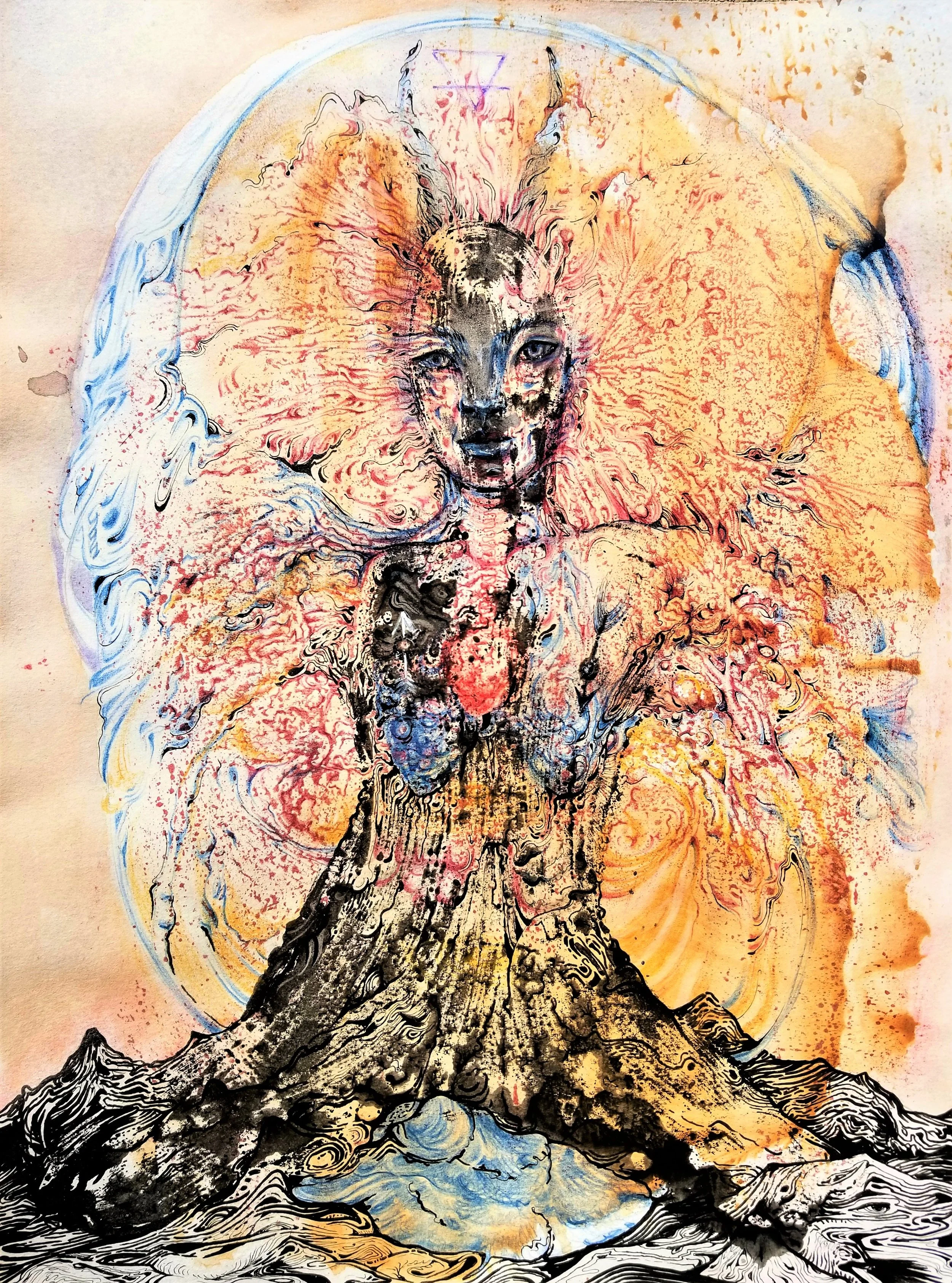 Capricorn, ink and pencils on paper, 2019, 24x32cm, 500€ 