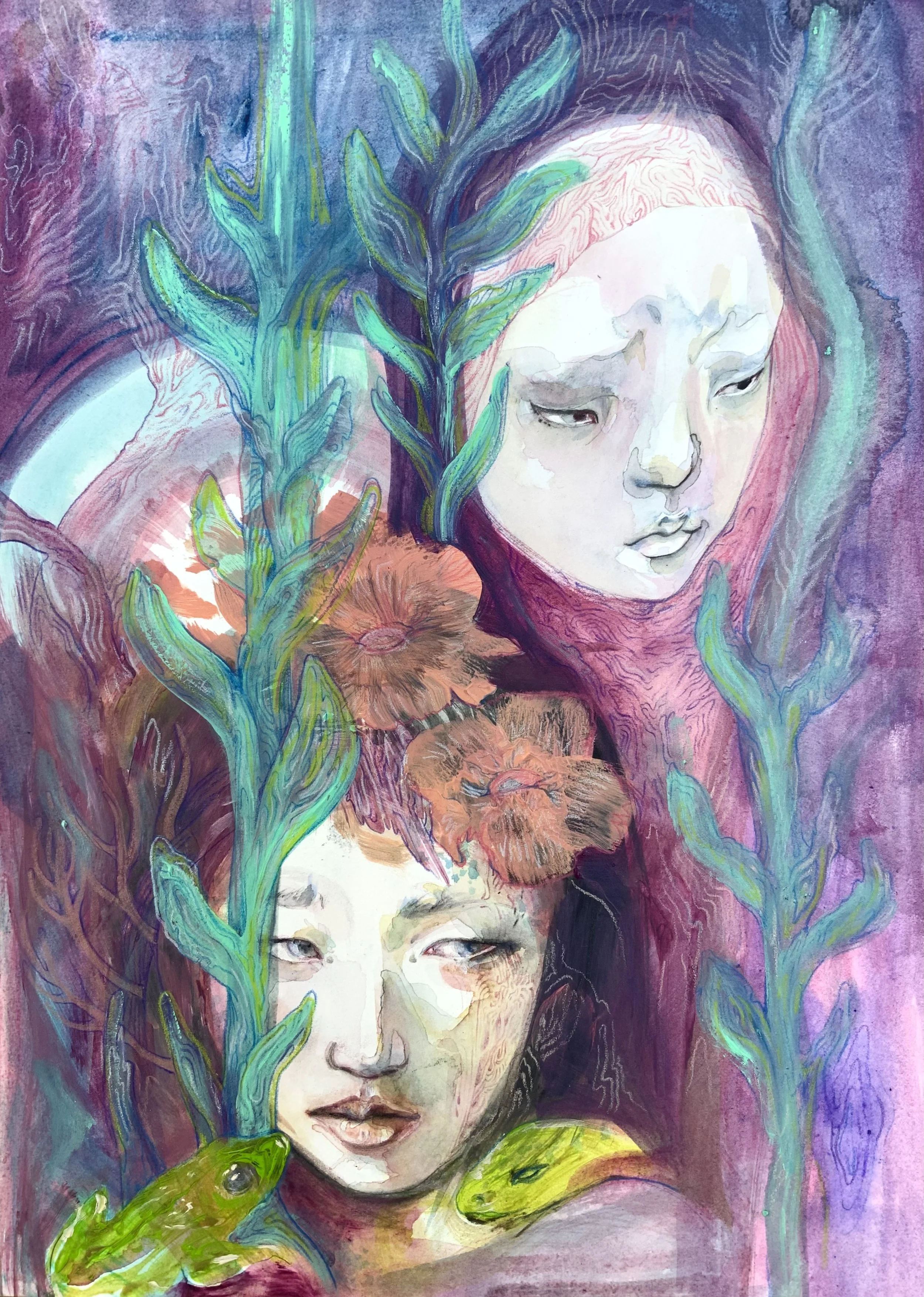 Inner Child 2, Mixed Media on paper, 2025, 200€