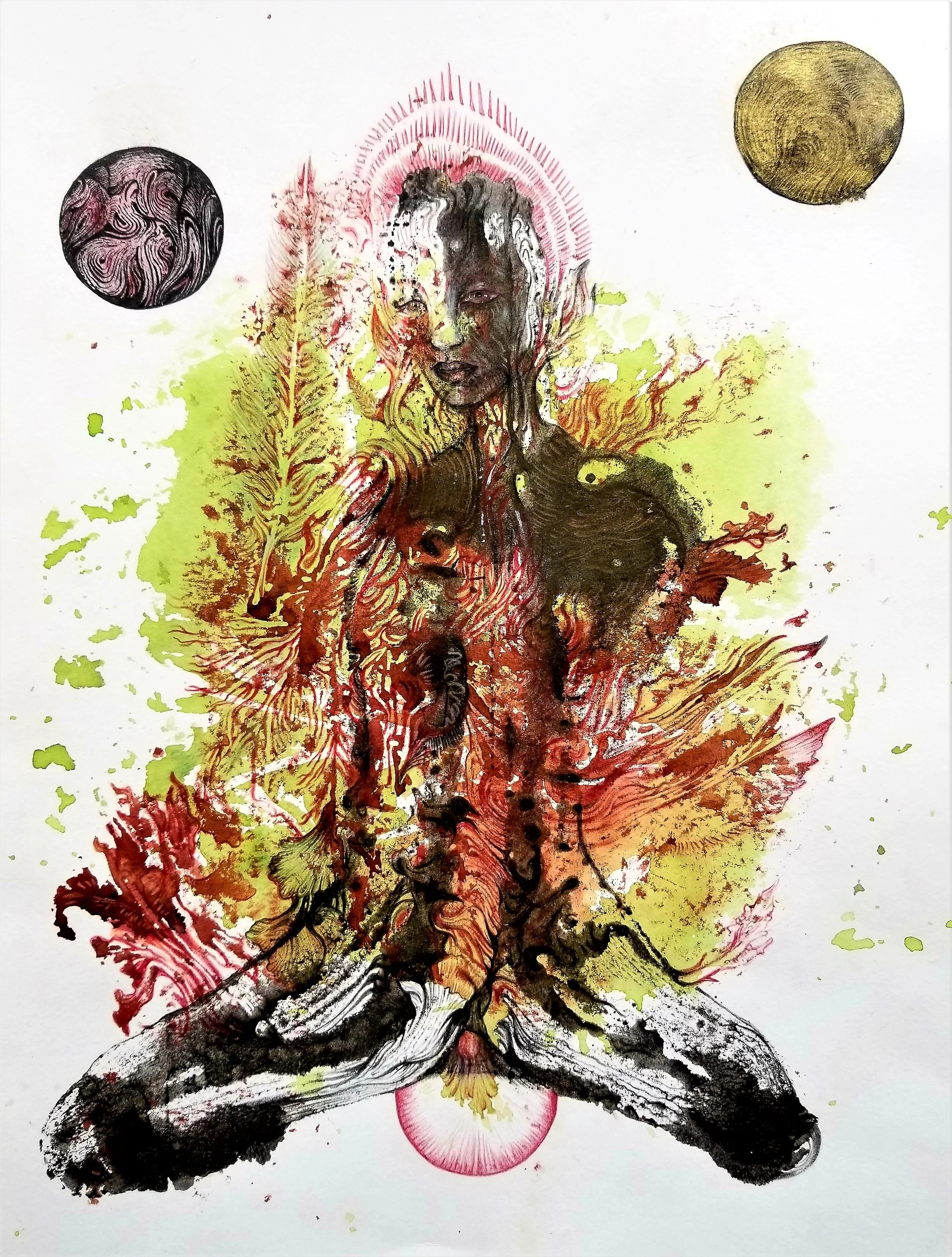 Virgo, ink and pencils on paper, 2019, 24x32cm, 500€ 
