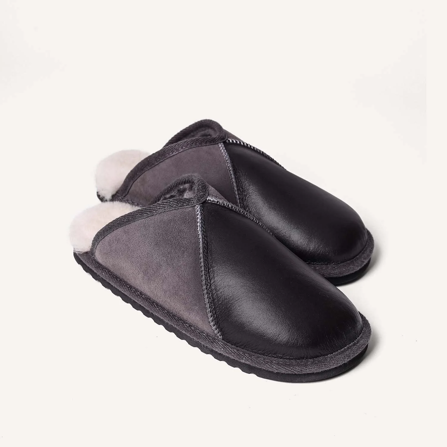 Size 3 | Slippers | Grey Leather