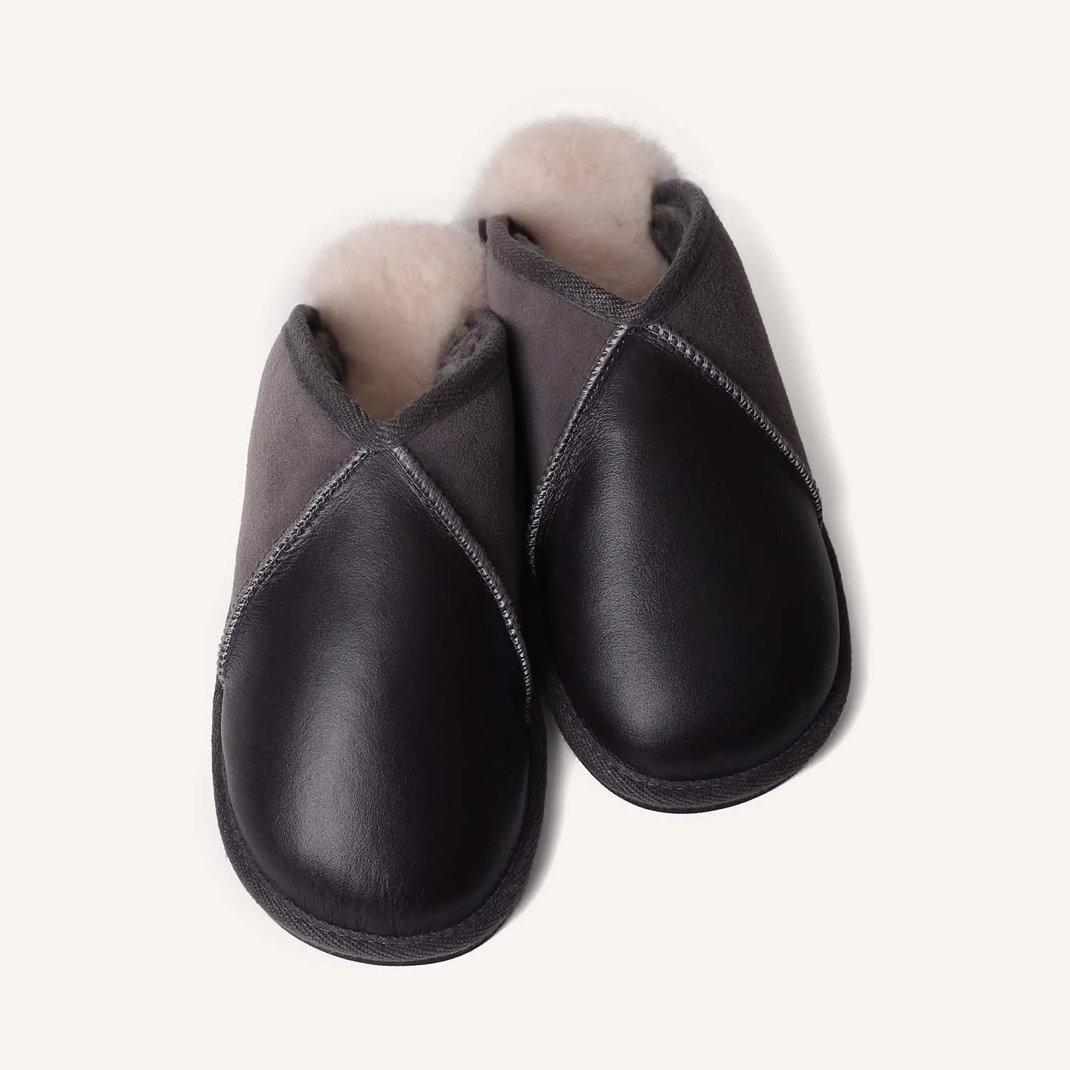 Size 6 | Slippers | Grey Leather