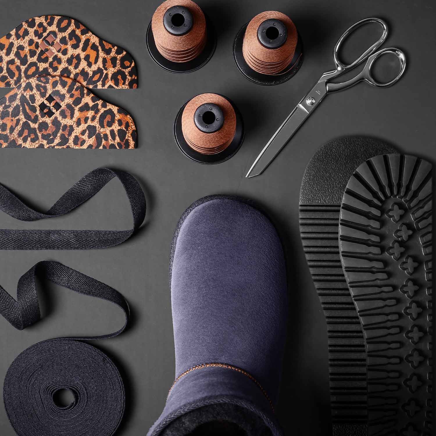 Navy Blue Sheepskin Boots & Slipper Boots