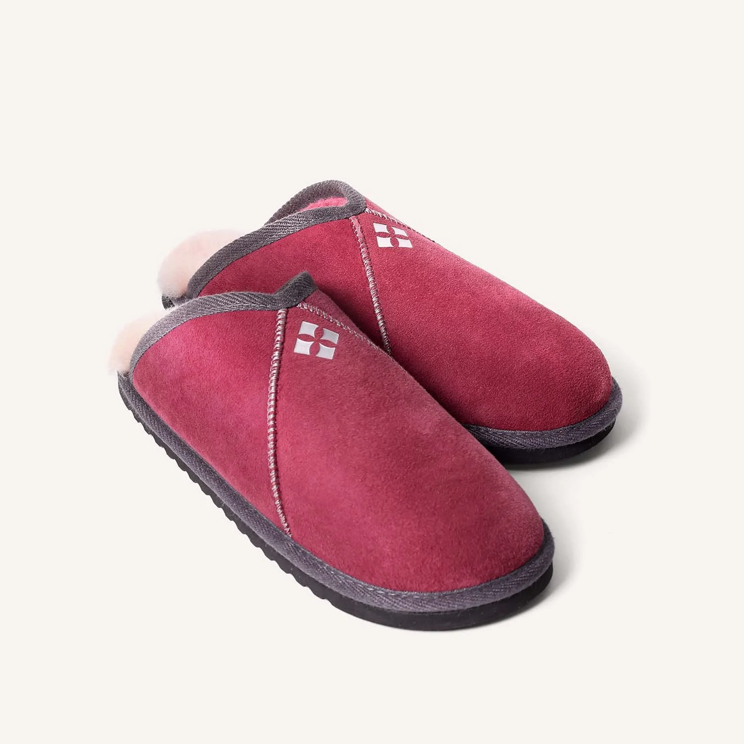 Size 3 | Sheepskin Slippers | Pink & Grey