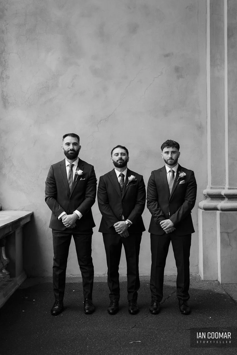 sheldon-reception-wedding-fitzroy-town-hall-groomsmen-black-white.jpg