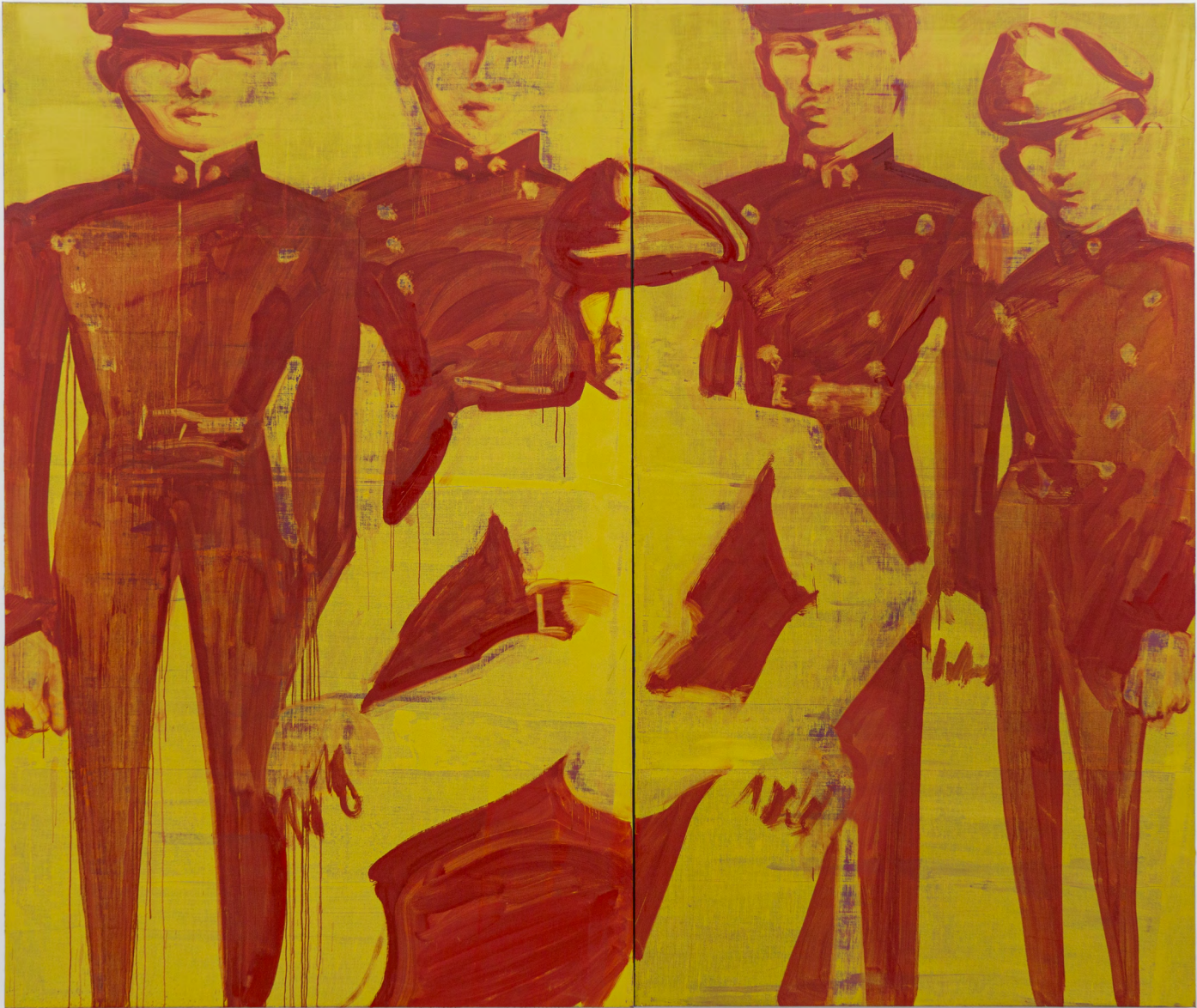 Alex Foxton,
Mishima, 2025,
Oil and glitter on canvas,
250 x 296 cm