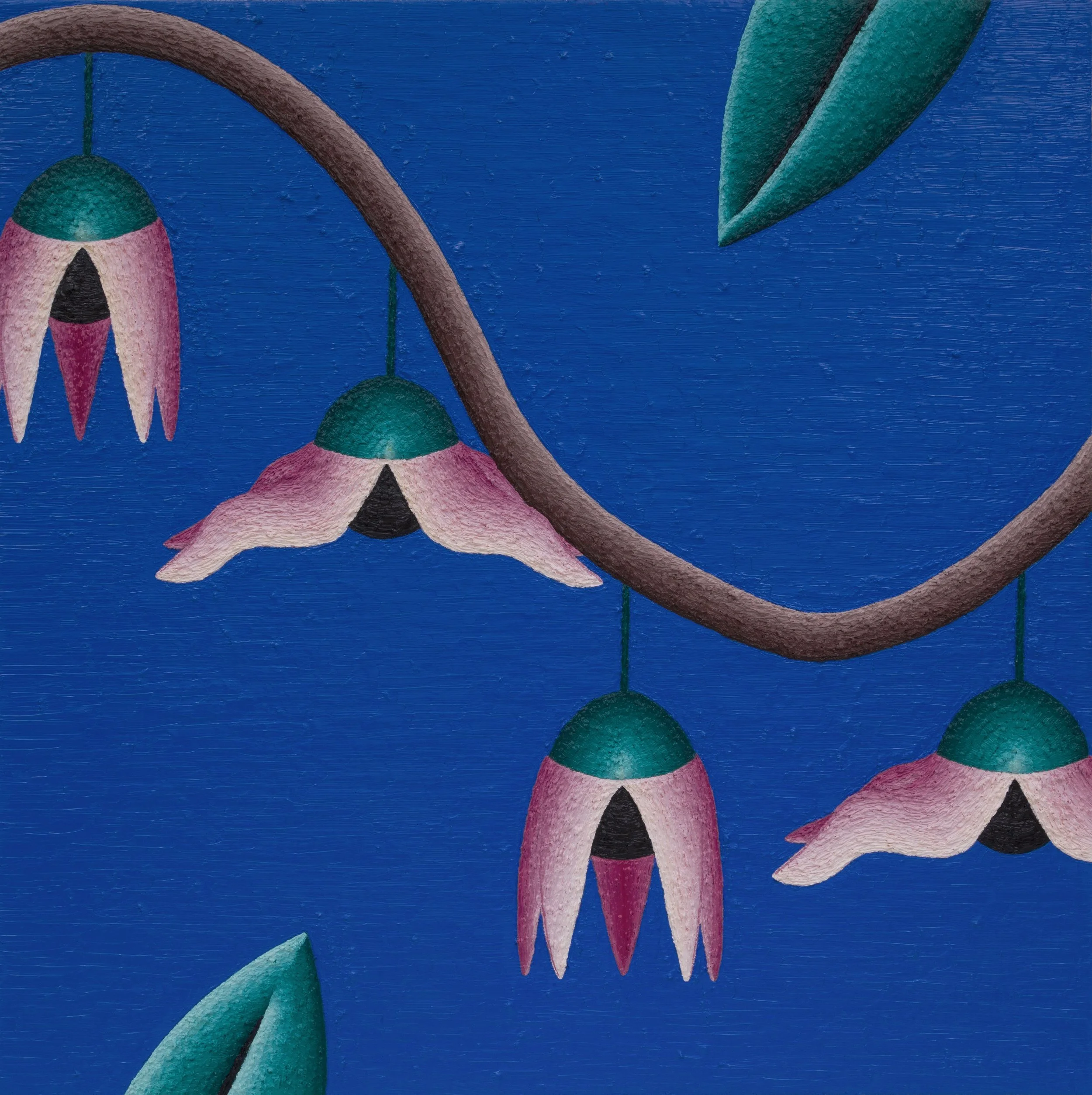 Nadia Ayari,
Slope, 2023,
Oil on linen,
89 x 89 cm, Beirut.
