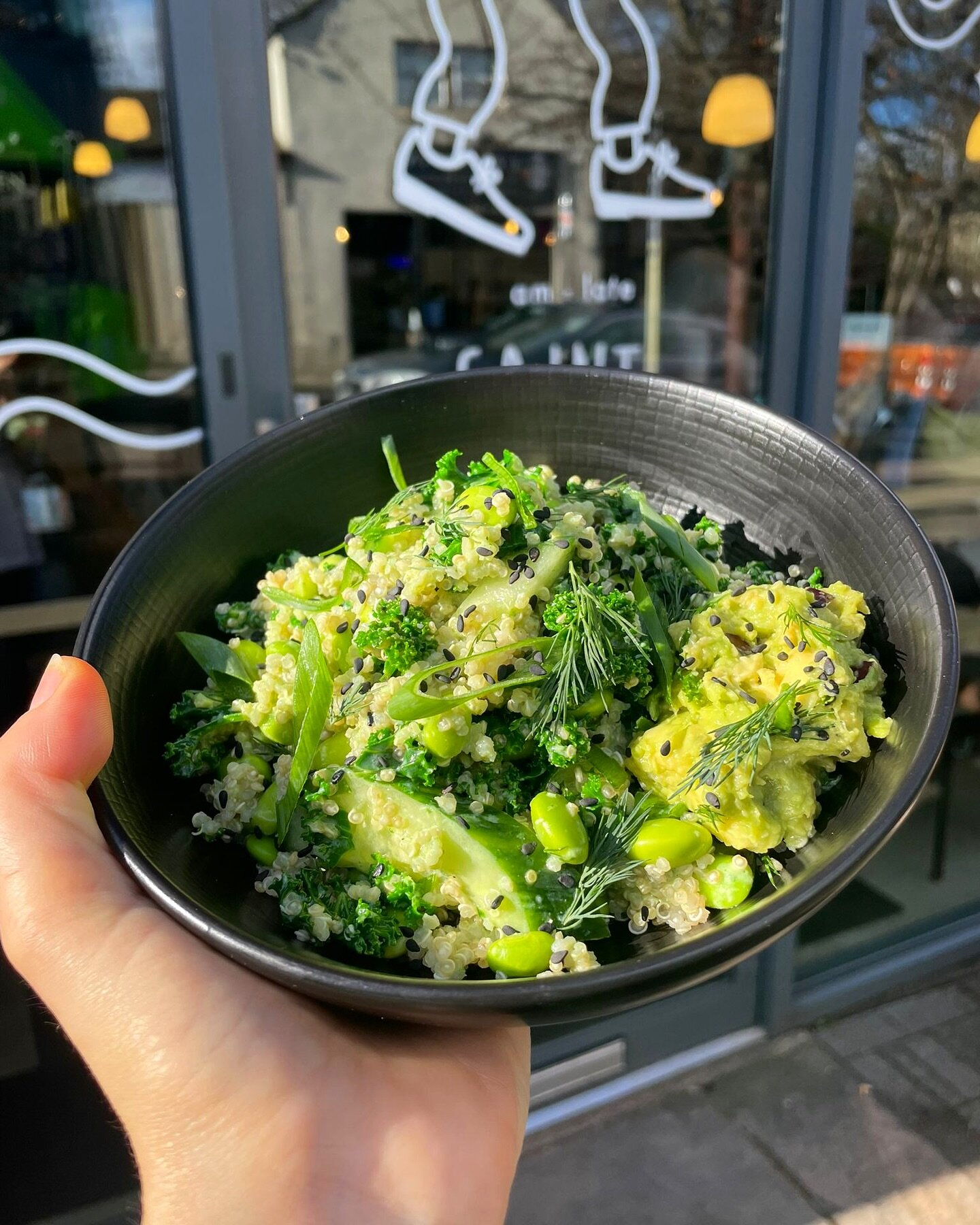 We&rsquo;re back open today so you can start planning your lunch! How about our new Green Goddess Bowl full of goodness? Maybe followed by a donut for balance 🌿🥑🥒🫛🍩😂