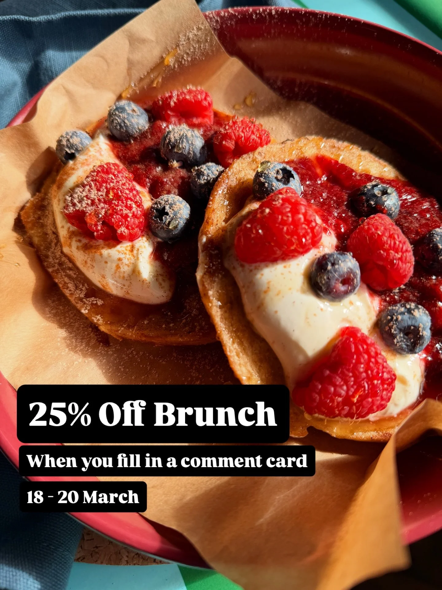 ✨ New Brunch Menu ✨

Come try out our new Brunch Menu today, tomorrow or Friday and we&rsquo;ll apply 25% discount to your Food Bill when you ask for and fill in a comment card!

Available 9am - 11.45am

Just another great excuse to come and sit in t