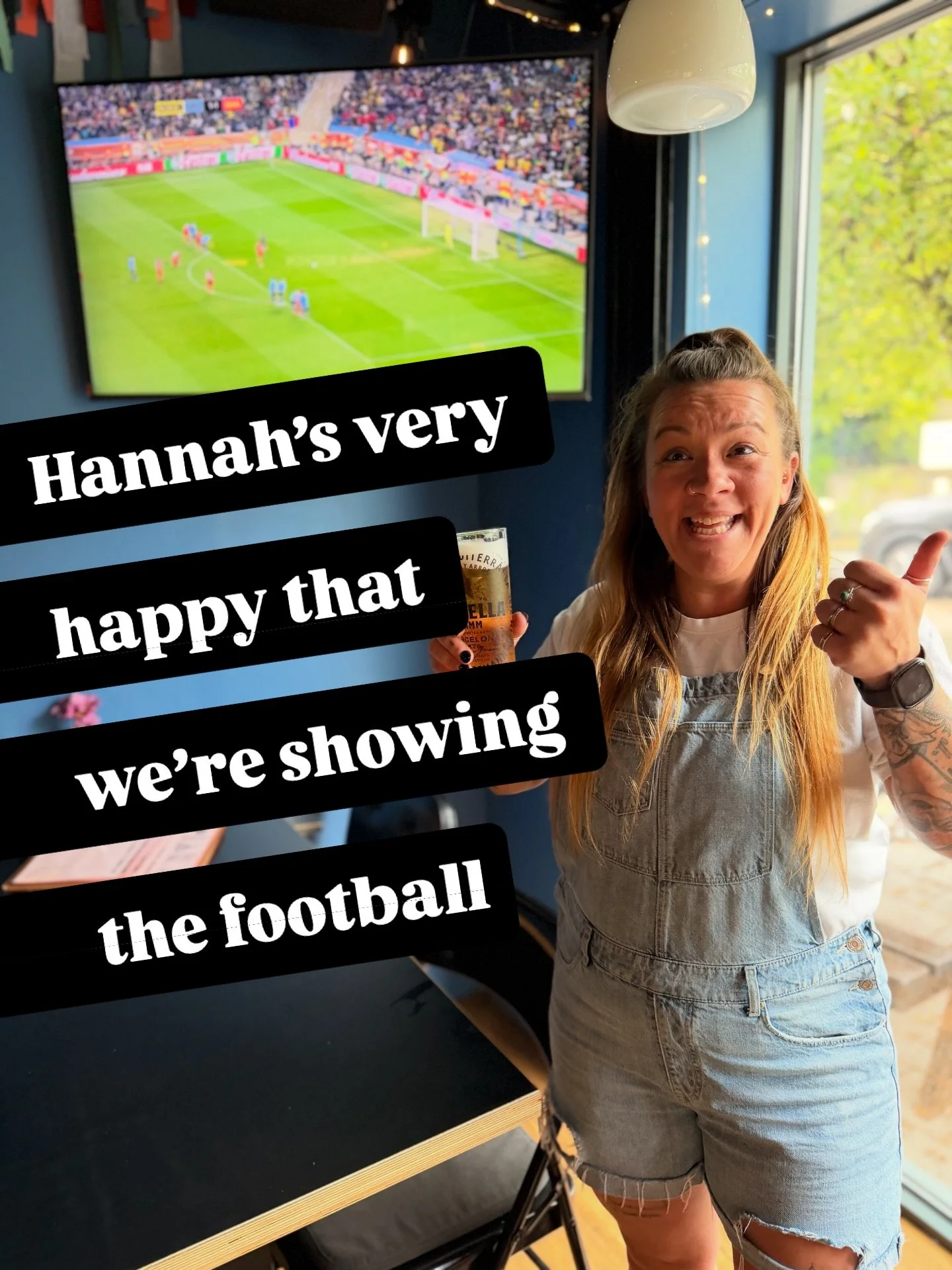 Ok so it&rsquo;s not the biggest screen in the world but it&rsquo;s a great picture and you can see it from every seat! 

We got it hoping the team would stop skiving on game nights if we played them at work 😂

Swing by, we&rsquo;ll have all of the 