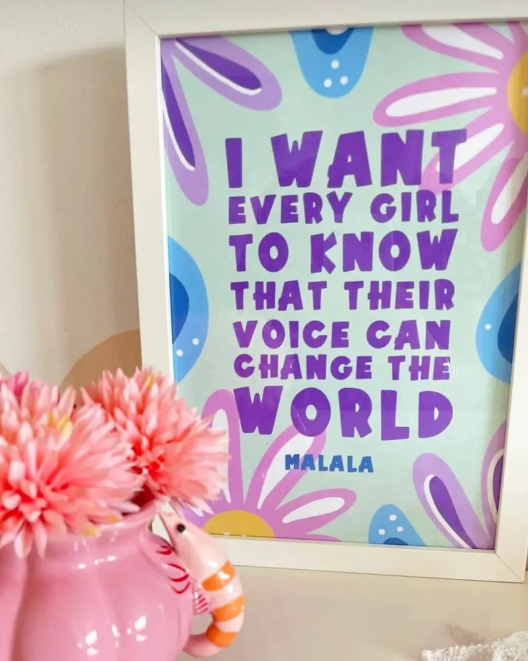 Absolutely LOVE these photos from @colourpopathome featuring our super snazzy and empowering Malala quote print! πͺπ½βοΈ
Such a gorgeous bedroom for a little one. Don't you think?
We've tons of prints just as cool - head to our website to order your