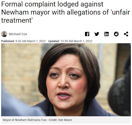 Newham Recorder Wakes Up to the Issue of Bullying by the Mayor