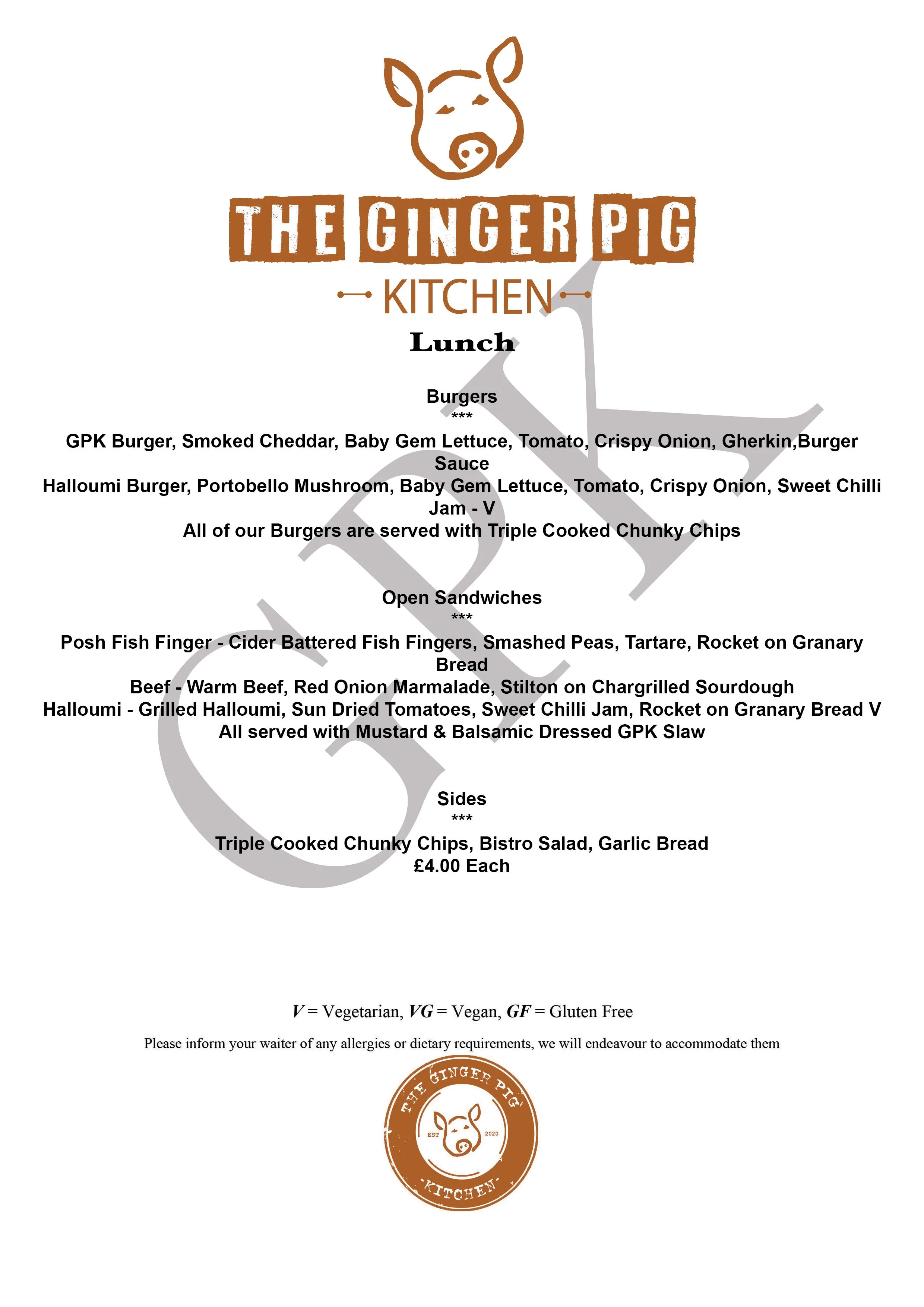 Lunch — Ginger Pig Kitchen