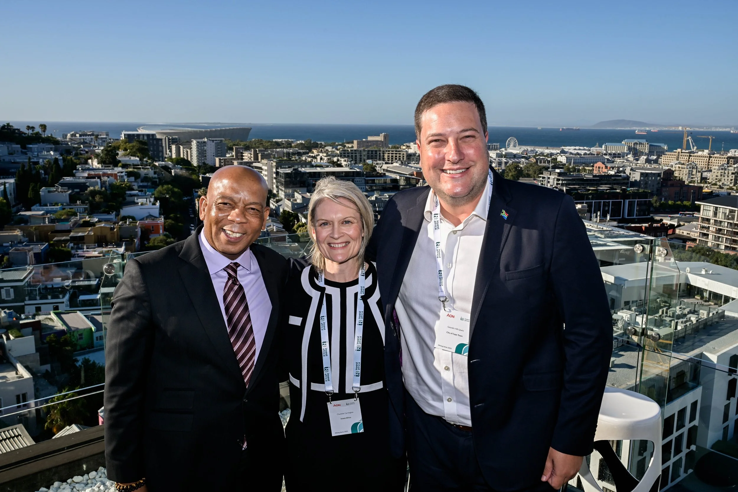 Chantele Carrington with H.E. Kgosientsho Ramakgopa and Geordin Hill-Lewis at Invest Africa Ltd's Mining Series 2025.