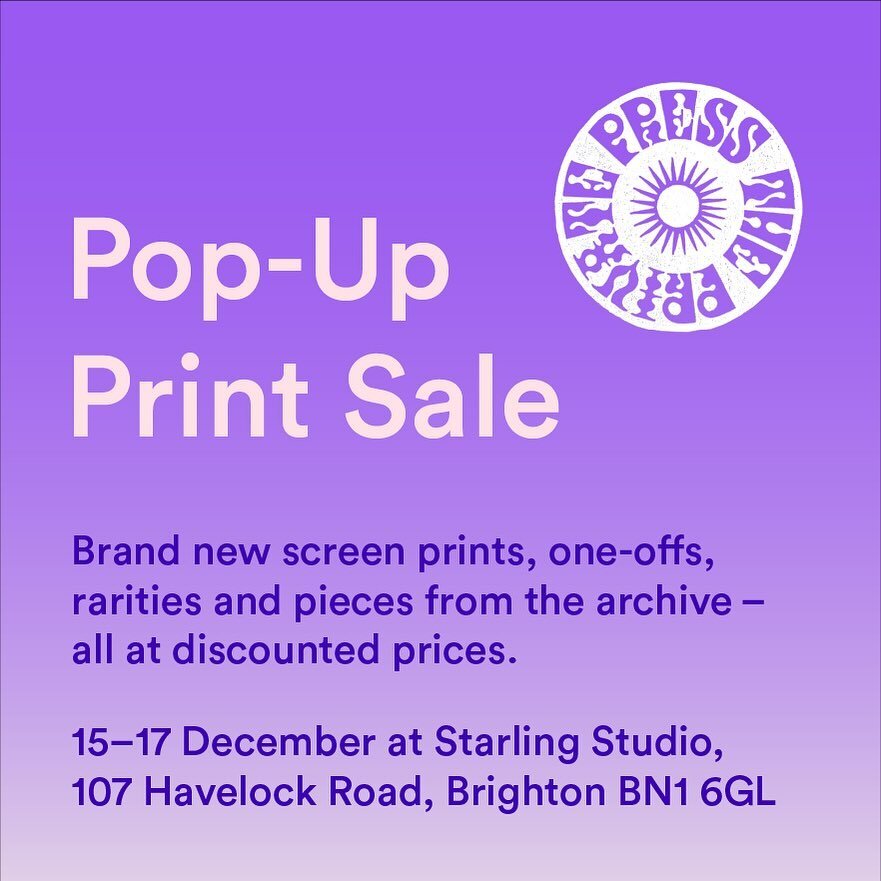 Big news! If you're in Brighton join us next week from 15-17 December at @starlingstudio_brighton on Havelock Road, where we'll have some brand new prints, pieces from the archive and a few surprises too - all at discounted prices. 

DM to RSVP to ou