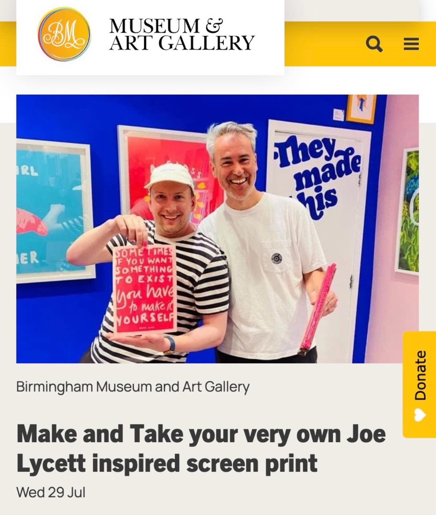Can&rsquo;t wait for this! Heading to Birmingham Museum on the 29th July to host a screen printing workshop to coincide with the opening of  @joelycett&rsquo;s exhibition &lsquo;Everything Must Go&rsquo;. 

We&rsquo;re running 2 sessions at 11am and 