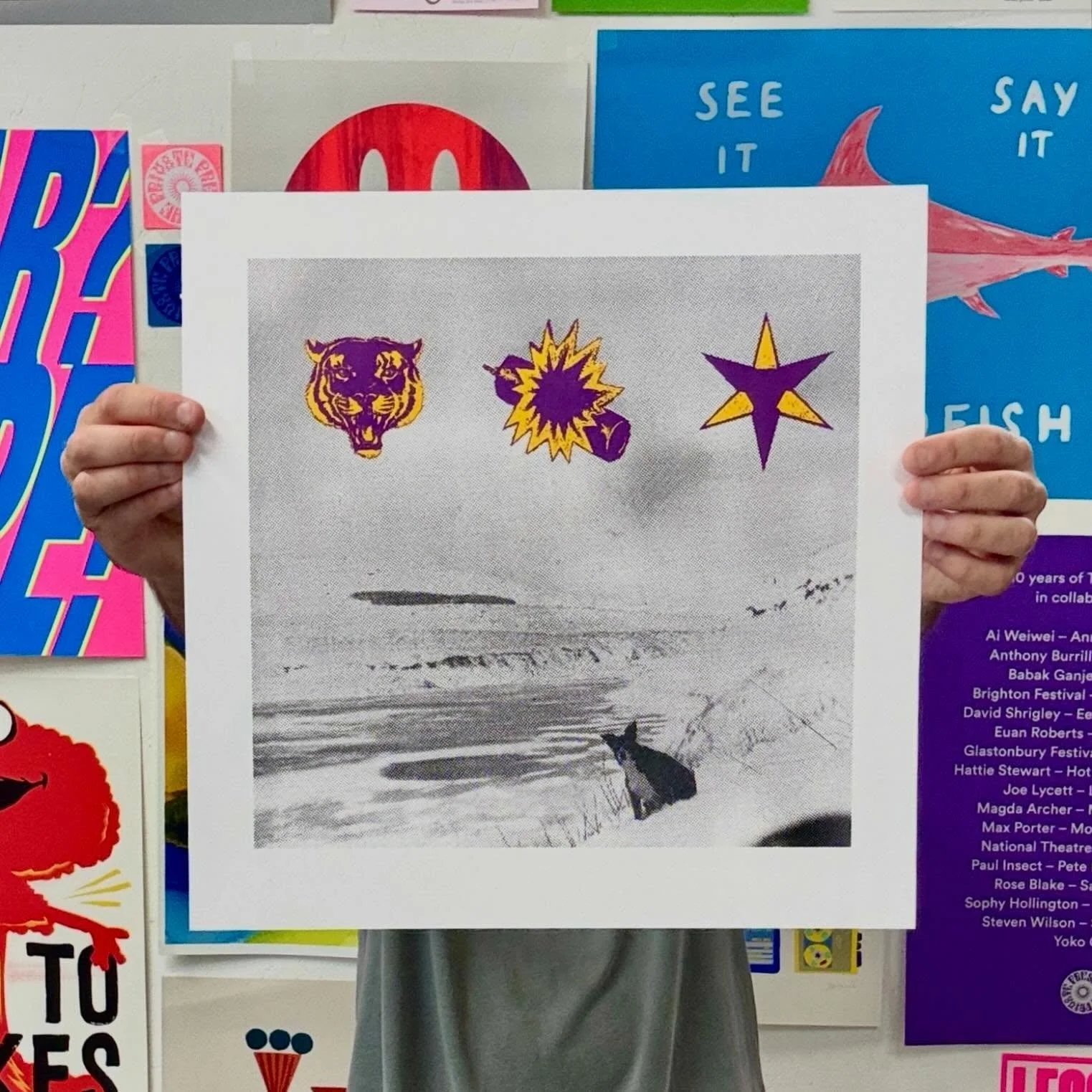 The Beta Band - The 3 EPs
In collaboration with @weare1of100 

A new print published by 1 of 100 in Glasgow and printed by us here in Brighton.

A reimagining of The Beta Band&rsquo;s classic 3 EPs, a real labour of love - we spent a long time in pre