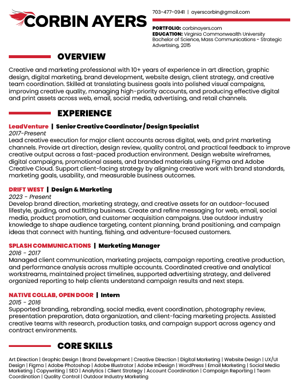 Corbin Ayers Resume