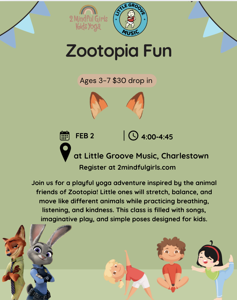 🌞Zootopia Yoga Fun at Little Groove🌞
