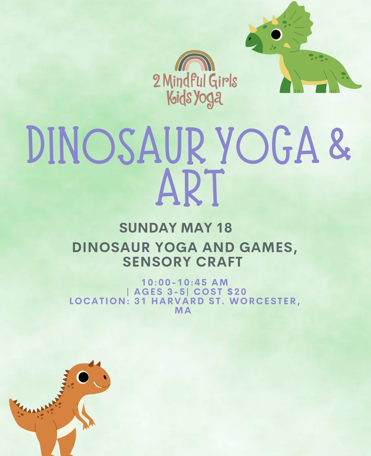 Preschool Dinosaur Yoga & Art