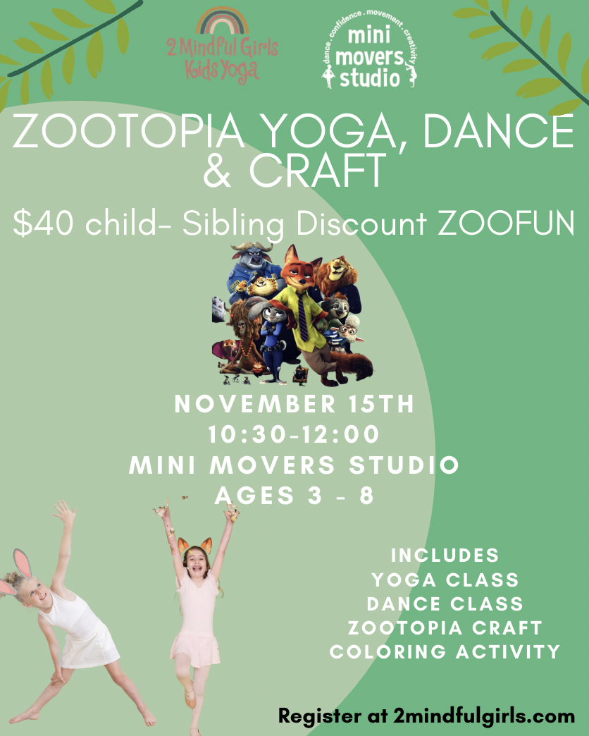 Zootopia Yoga, Dance & Craft at Mini Movers Studio 🐰🦊