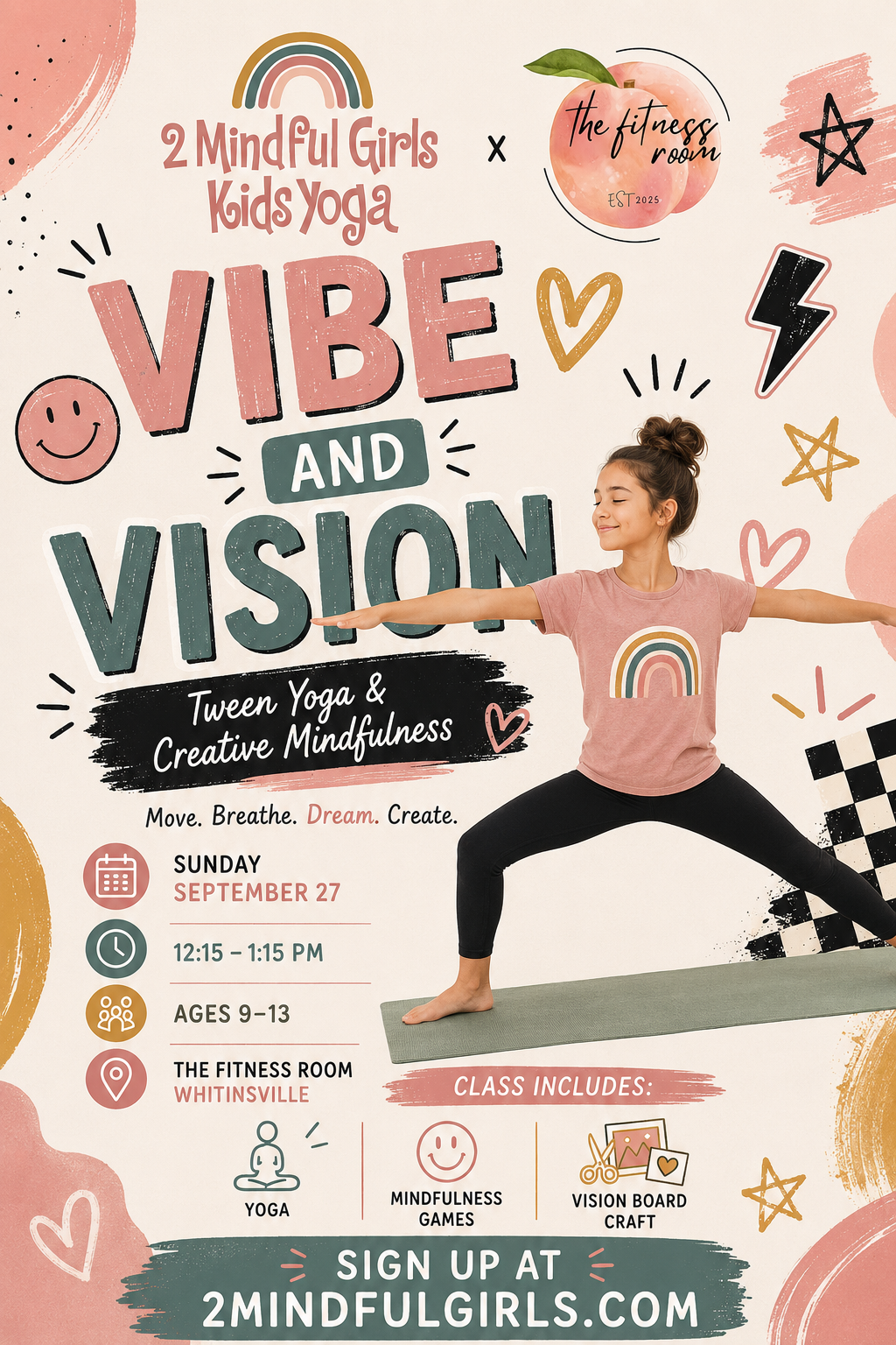 ✨ Vibe & Vision: Tween Yoga & Creative Mindfulness at The Fitness Room, Whitinsville