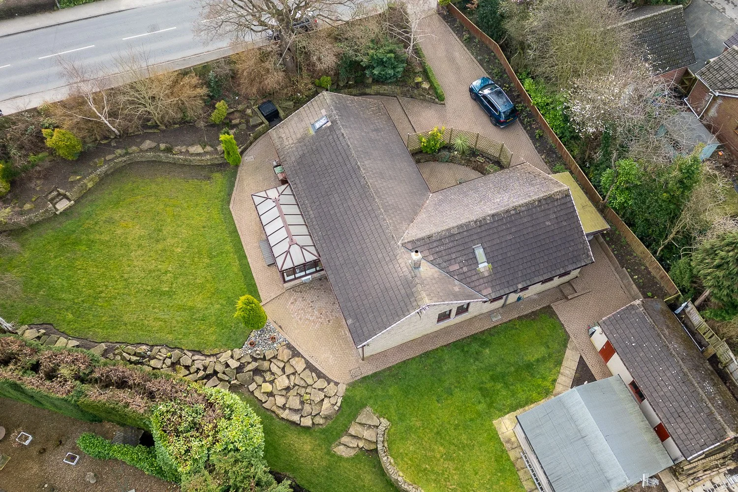 Aerial professional property photography view