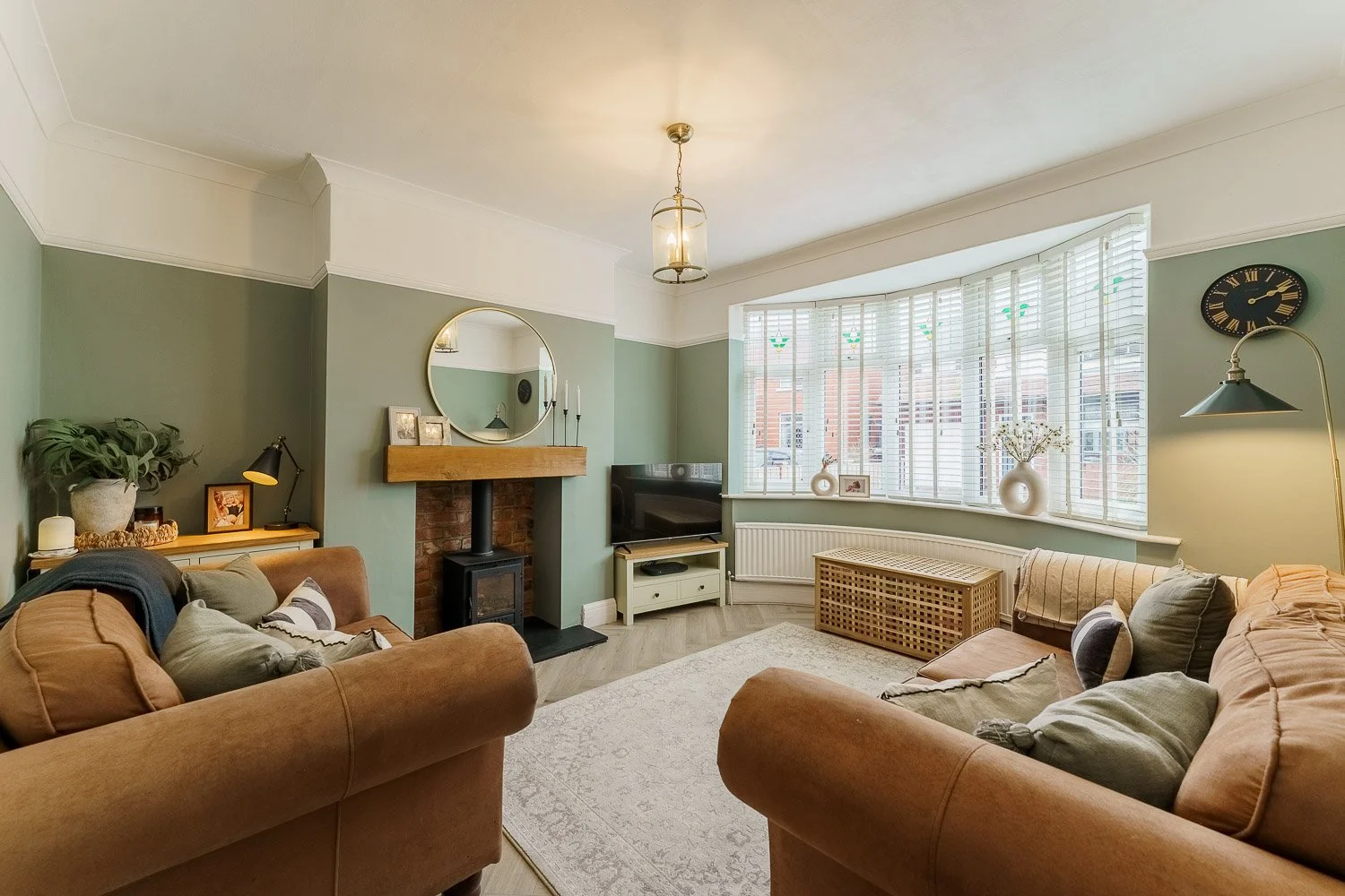 Living room with bay window photography in Selby