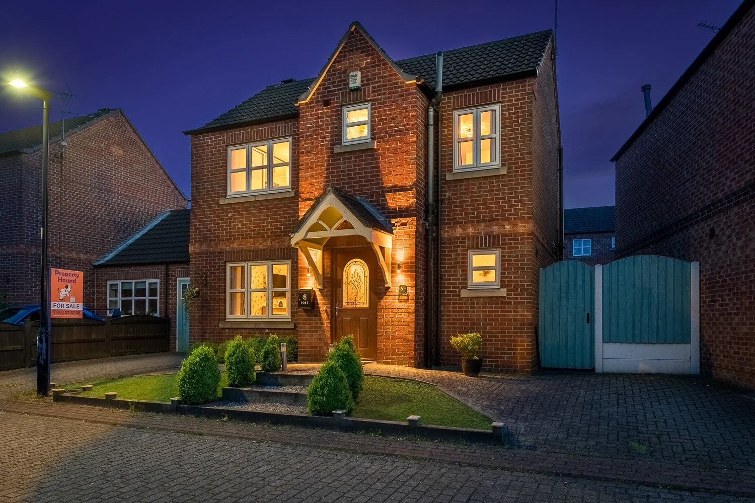 Night time real estate photography in Selby, Pontefract, Leeds and York