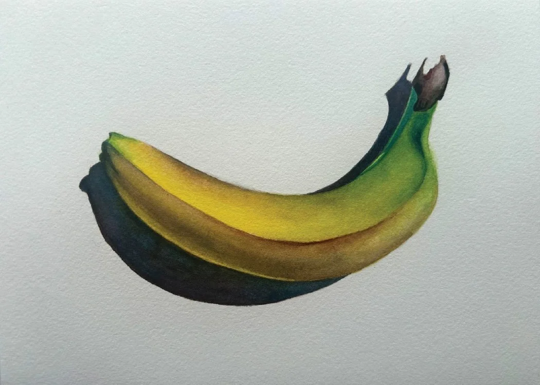 Banana in the Sun | Watercolour on Paper, 6"x8"