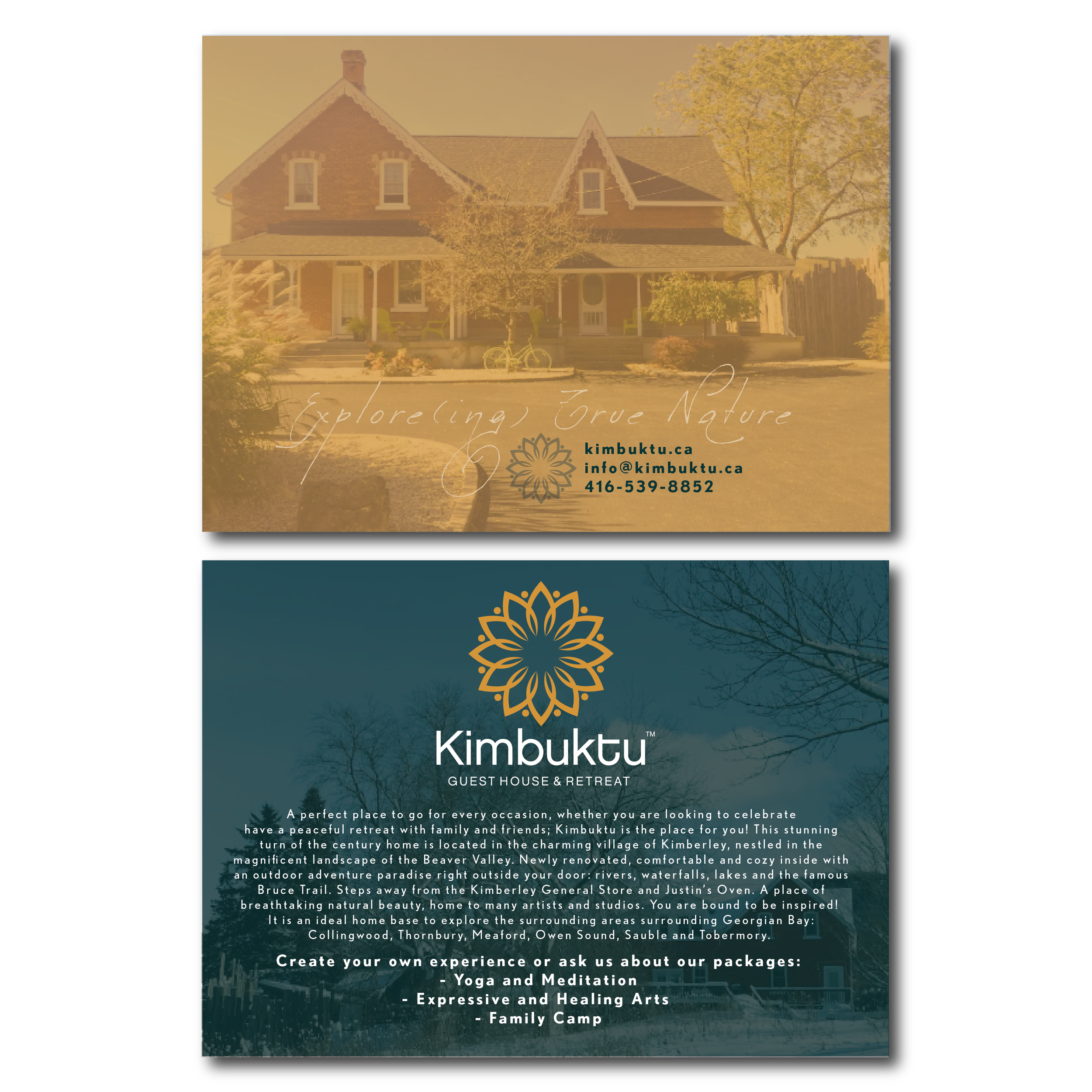 Double-Sided Flyer . Kimbuktu Guest House . (click image for website)