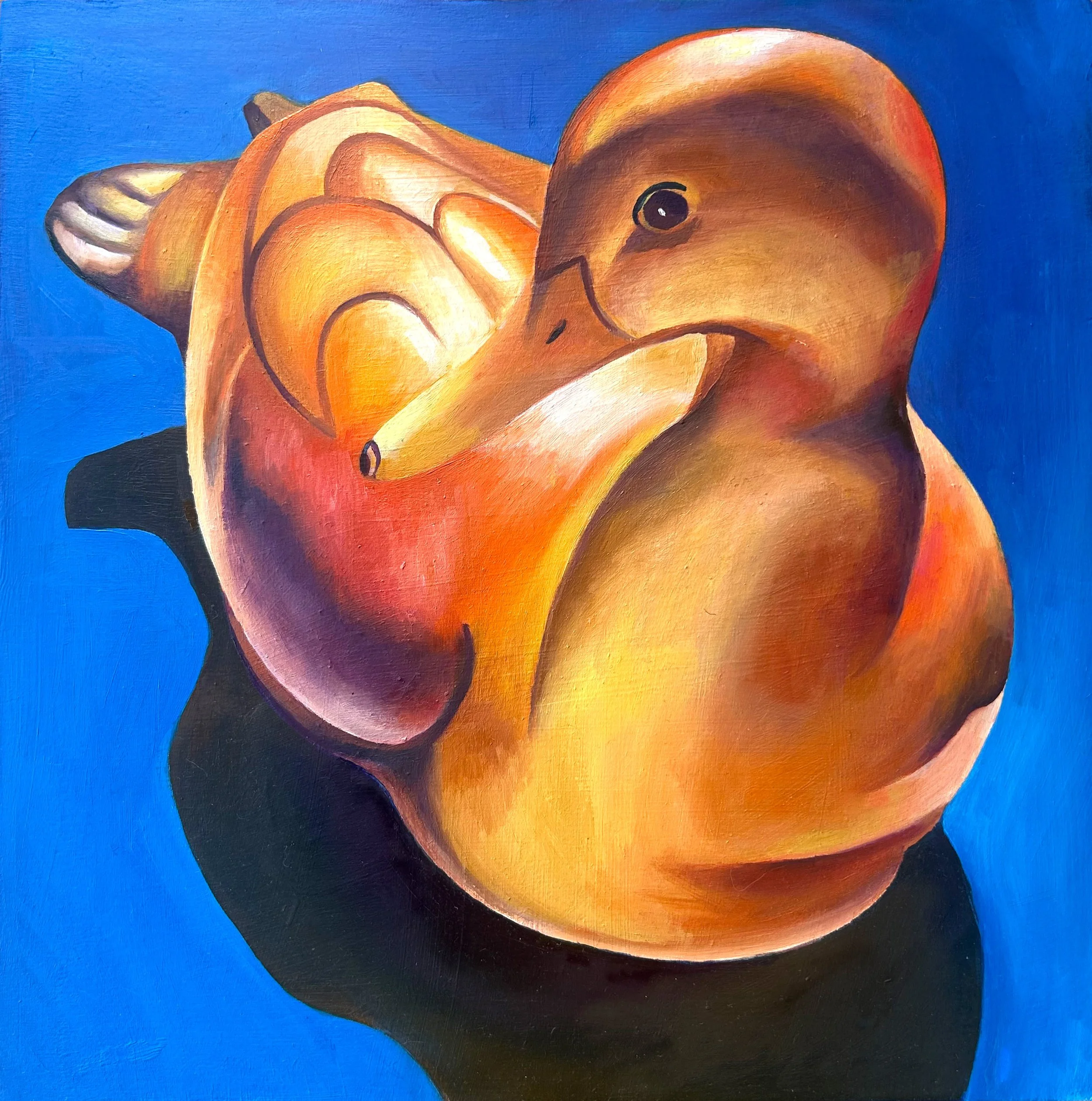 Duck | Oil on Cradled Panel, 8"x8"